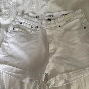 Jcrew White Denim Shorts New w/ Tags, Size 27
